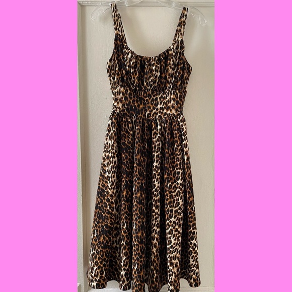 Vixen By Micheline Pitt Leopard Print 1950’s Dress - Picture 3 of 6